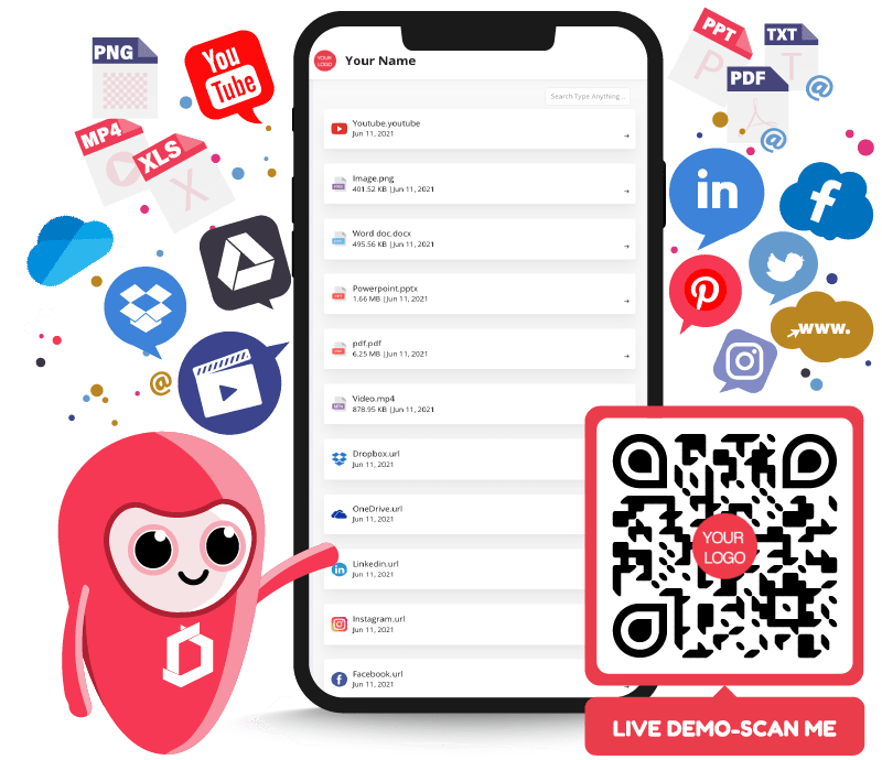 AppMyFiles/links with QR code and Shortlink access - DocDrag Platform