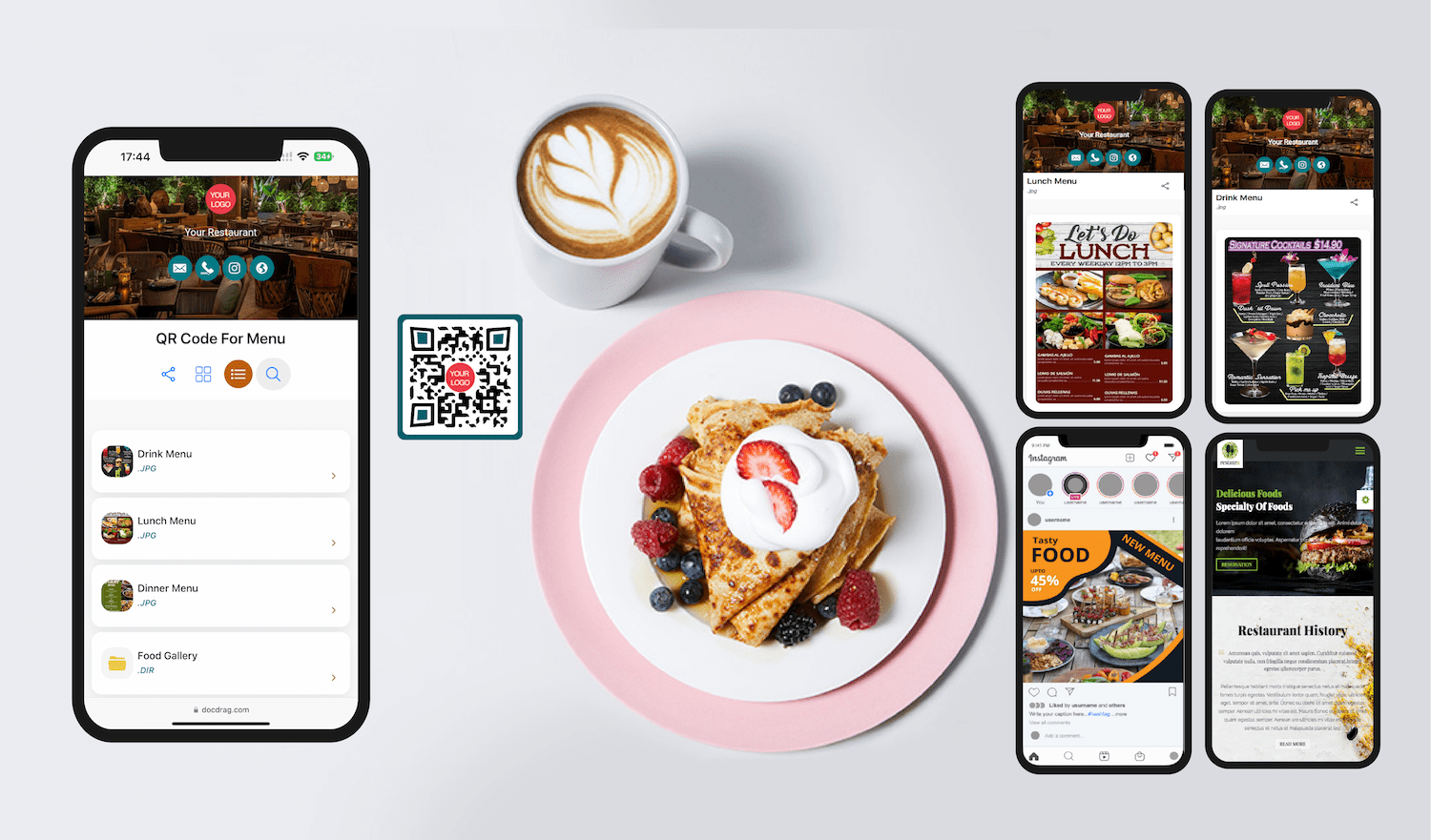 All in one qr code for menu